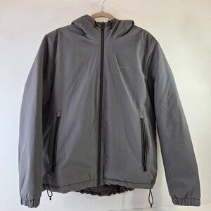 Calvin Klein Mens Grey Hooded Quilted Jacket Size Medium
